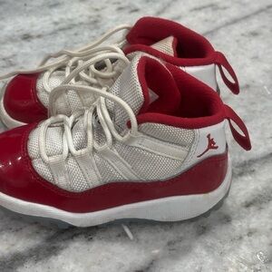 (SOLD)Jordan Kids Red and White Sneakers
